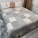 Лляне плед покривало Ліана з тороками квадрати кавове 200x230 євро Rm-Liana-2 фото 1