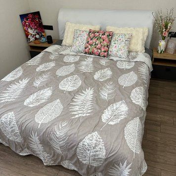 Плед льон Симетрія двосторонній з вишитим малюнком 200x230 см Rm-4458-7 фото