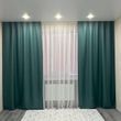 Комплект штор рогожка бірюзовий 150*270 см на тасьмі (2шт)