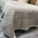Лляне плед покривало Ліана з тороками квадрати бежеве 200x230 євро Rm-Liana-2-3 фото 3