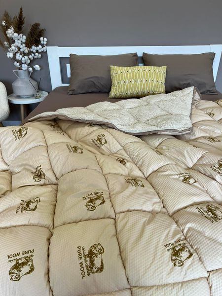 Тепла двостороння ковдра Pure Wool 195x215 см євро розмір LM-PureWool-EU фото