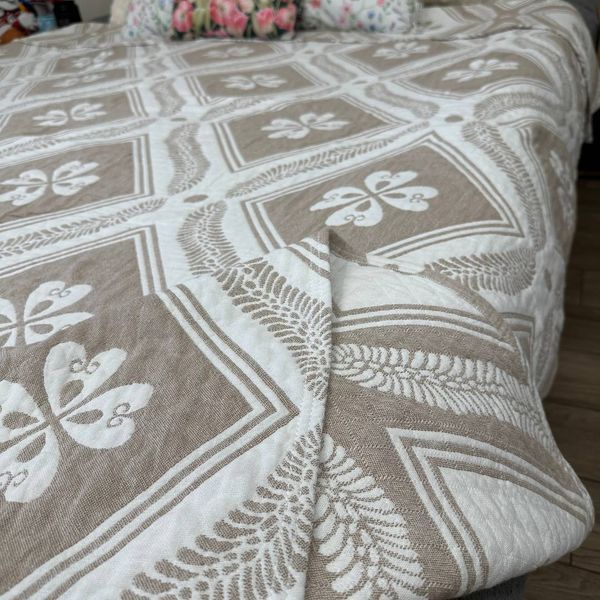 Плед лен Симетрия двусторонний с вышитым рисунком 200x230 см Rm-4458-12 фото