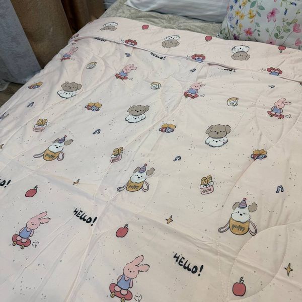 Детское одеяло Baby Dream розовое с рисунками 150х200 см микрофибра холлофайбер Baby Dream-170-5-2 рожева фото