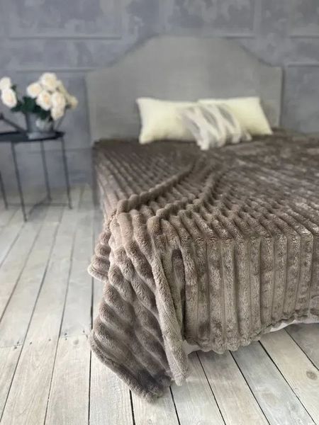 Плед королівська смужка Гранд камінь 200х220 см мікрофібра Cap-Grand-11 фото