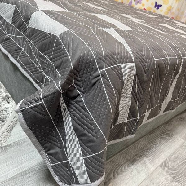 Набір покривало 200x230 з наволочками 47x73 сіра абстракція Бегонія котон Rm-begonia-5 фото