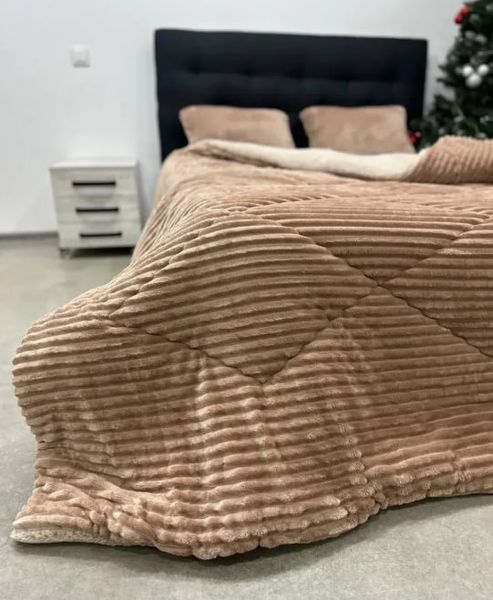 Ковдра 200х230 тепла мікрофібра/овчинка 350 г/м&sup2; (Кавовий) Cap-023-5 фото