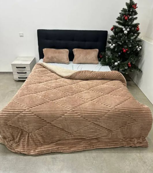 Ковдра 200х230 тепла мікрофібра/овчинка 350 г/м&sup2; (Кавовий) Cap-023-5 фото
